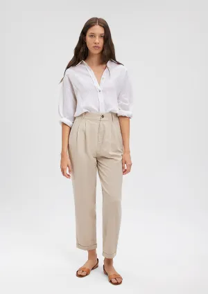 Linen Mix Brown Pants