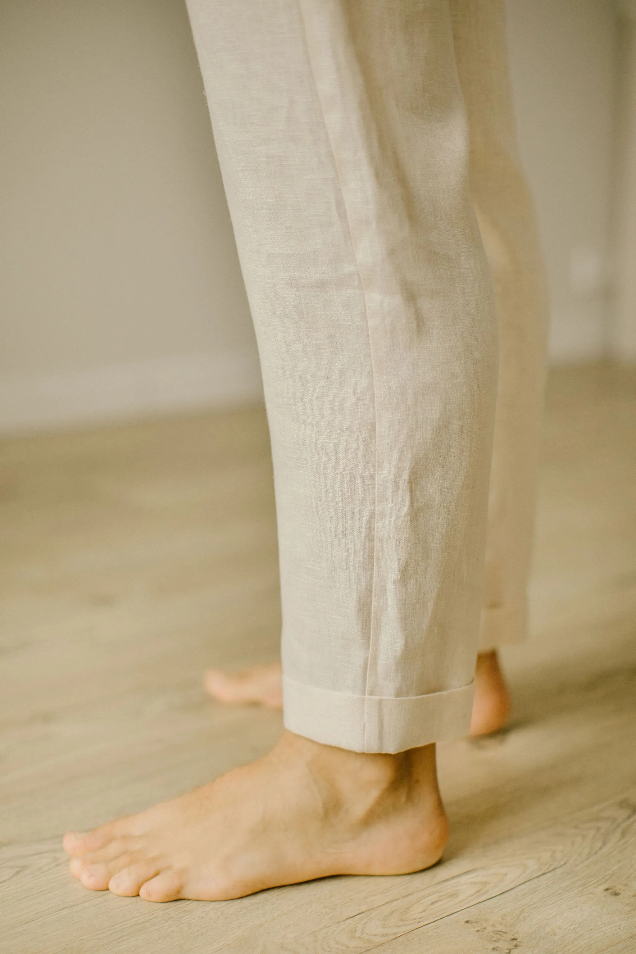 Linen Trousers Waistcoat Set (Set Of 2)