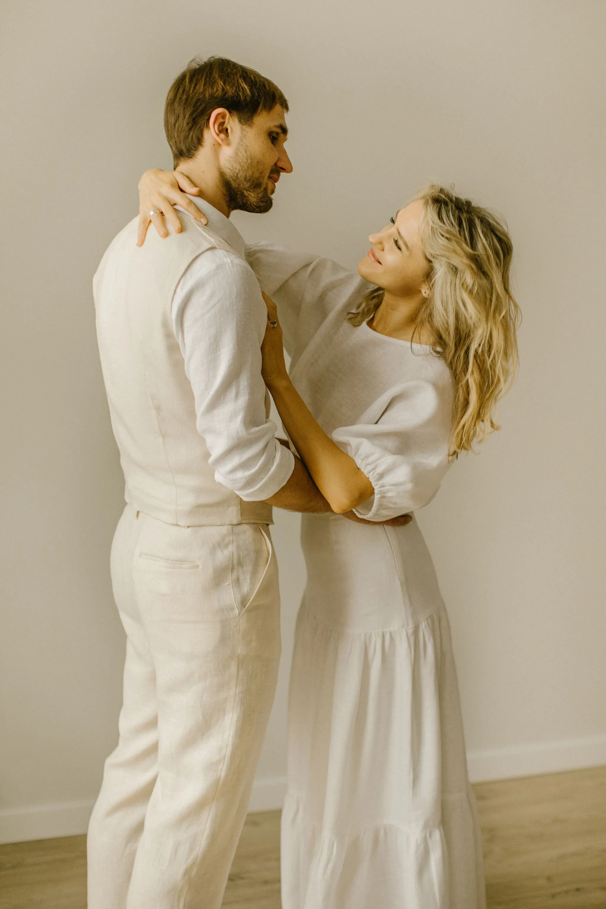 Linen Trousers Waistcoat Set (Set Of 2)
