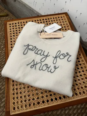 Lingua Franca "Pray for Snow" Cashmere Sweater
