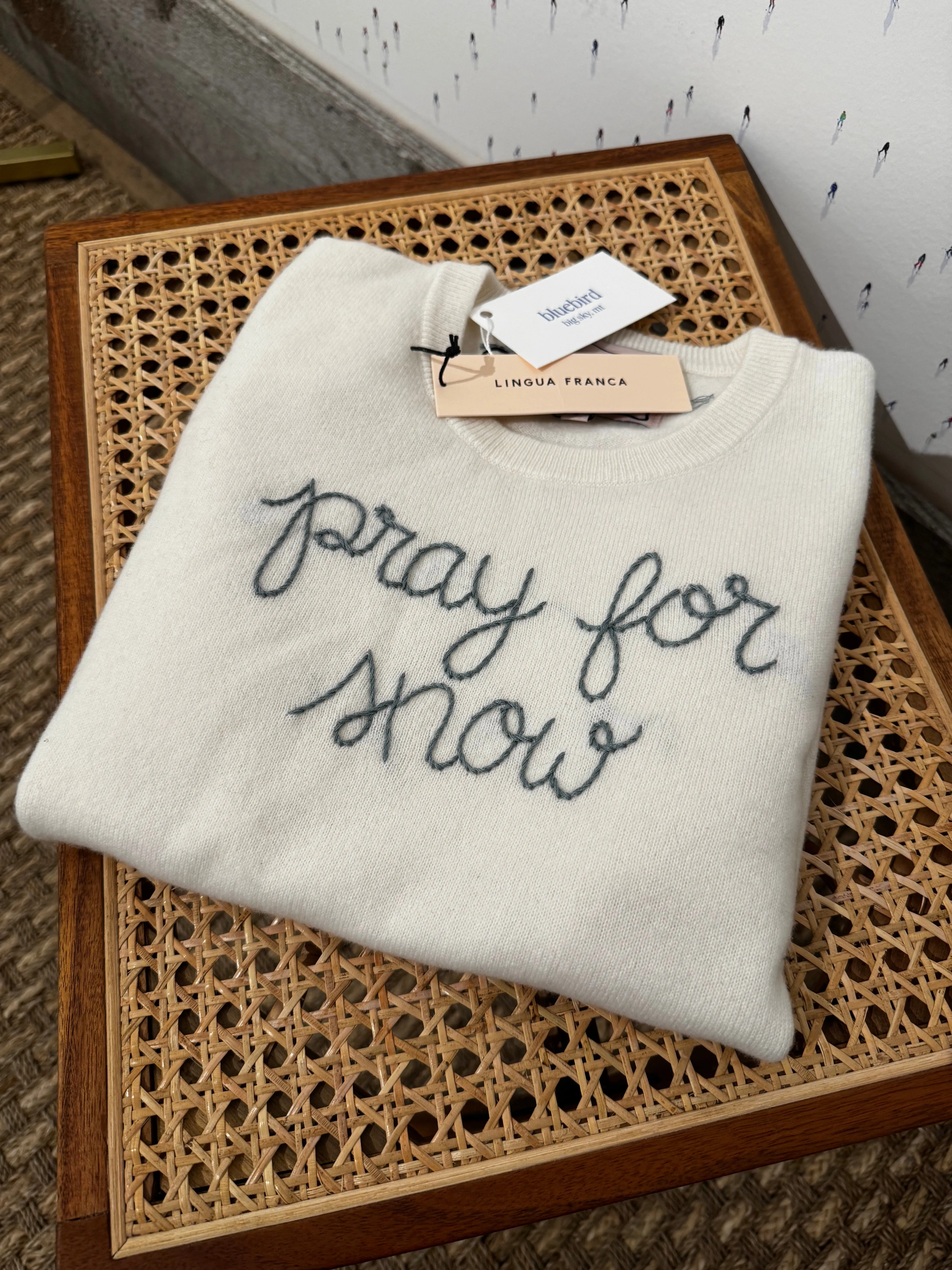 Lingua Franca "Pray for Snow" Cashmere Sweater