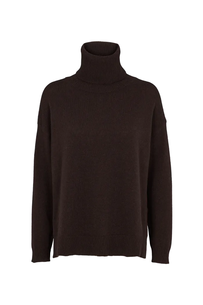 Lise Short T-Neck - Chocolate torte