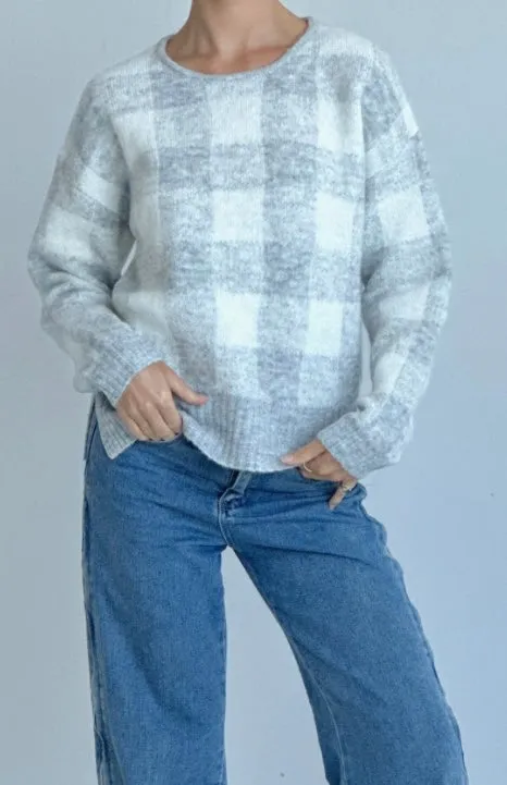 Lizzy Grey Check Jumper