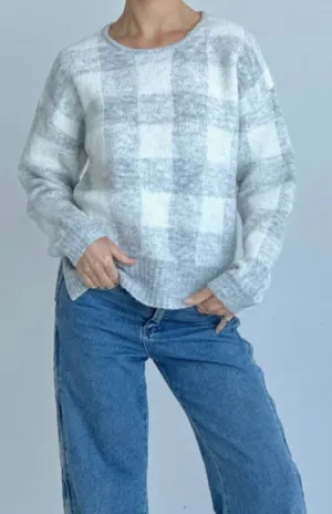 Lizzy Grey Check Jumper