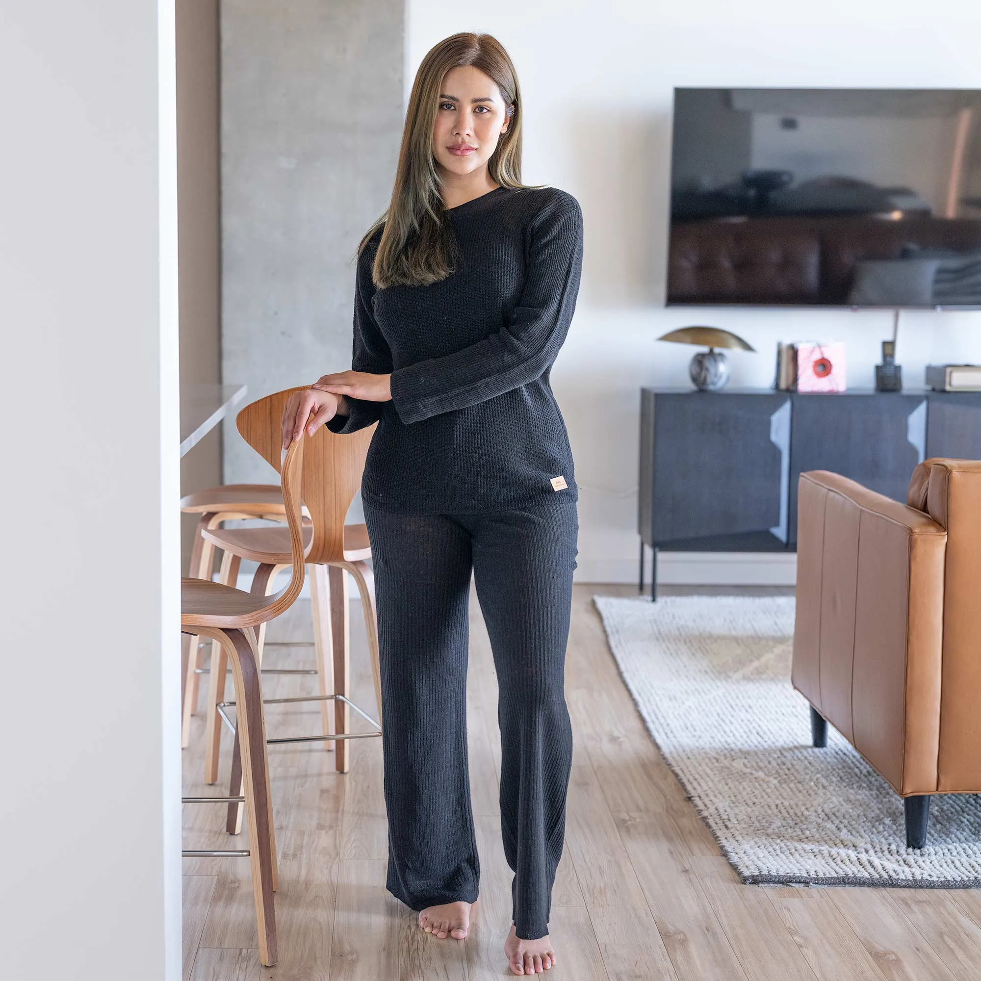 LOLA 100% Organic Linen Knit Pants (OC Thread, Covered Organic Elastic, No Plastic, No Synthetics) (Biodegradable)