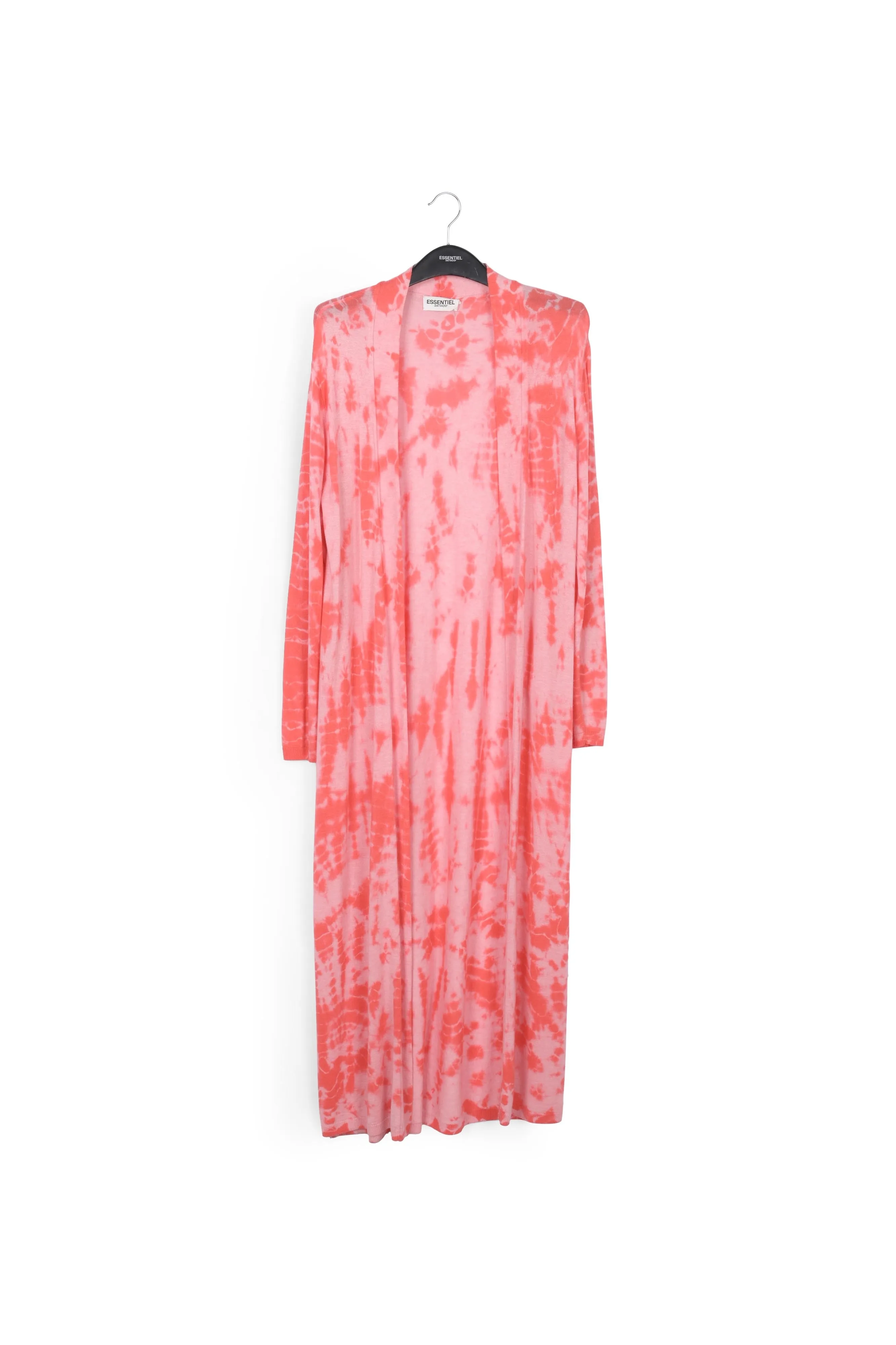 Long pink and red tie-dye cardigan