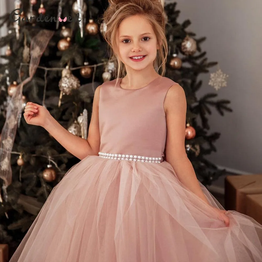 Long Sleeve Sequin Flower Girl Dress