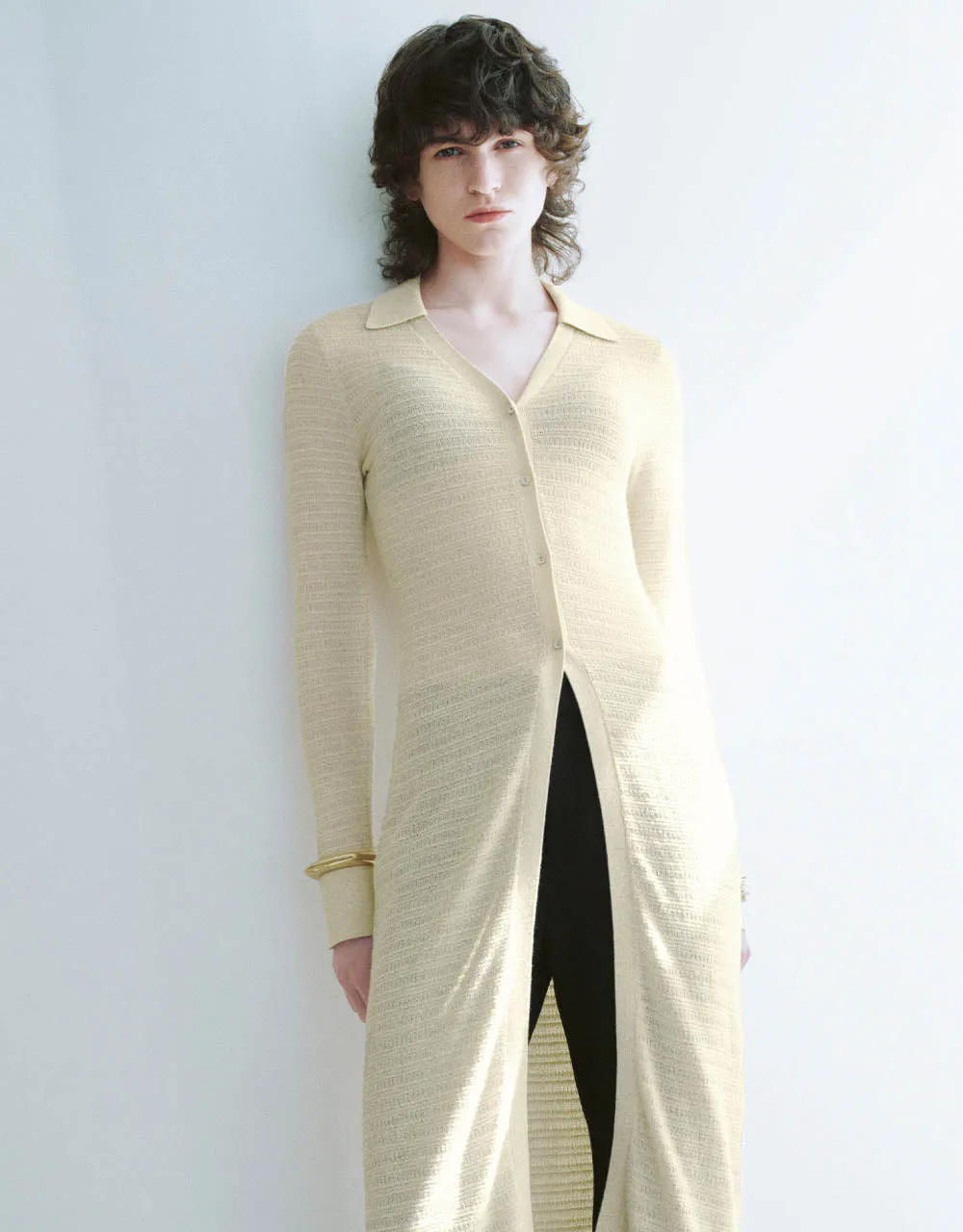 Longline V-Neck Skinny Knitted Cardigan