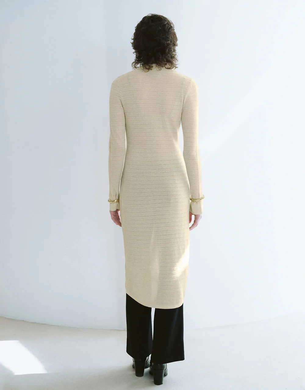 Longline V-Neck Skinny Knitted Cardigan