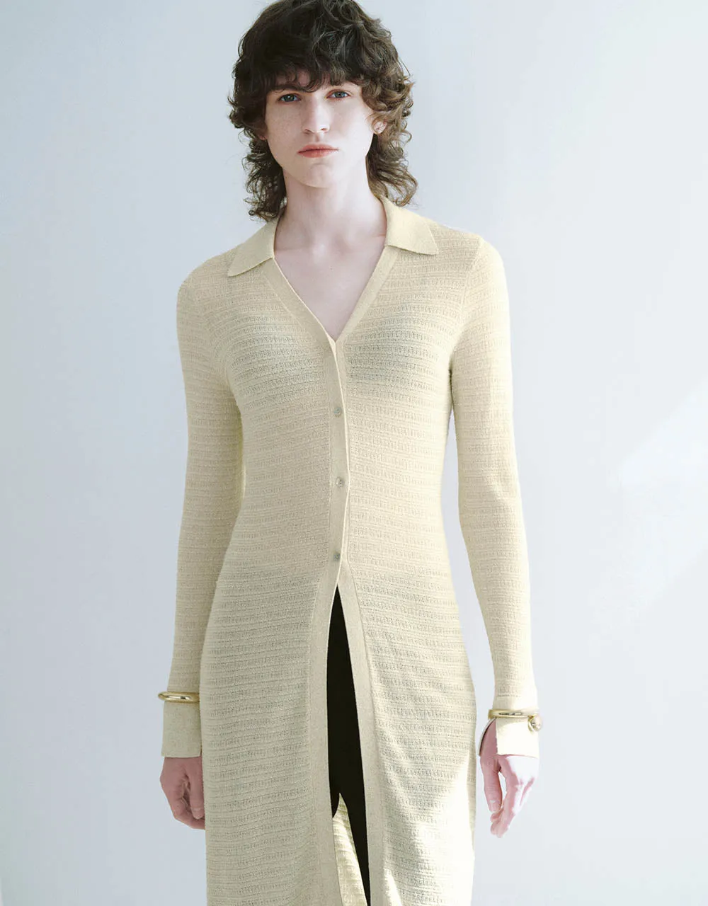 Longline V-Neck Skinny Knitted Cardigan
