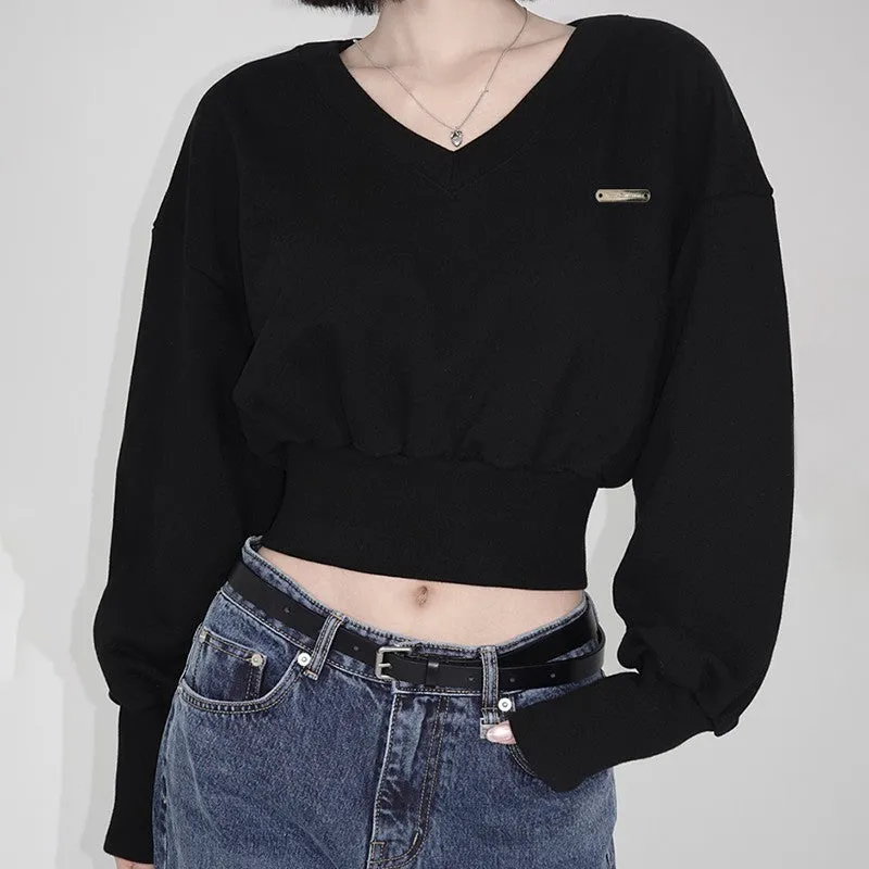 Loose V-neck sweater