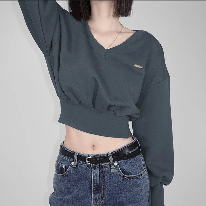 Loose V-neck sweater