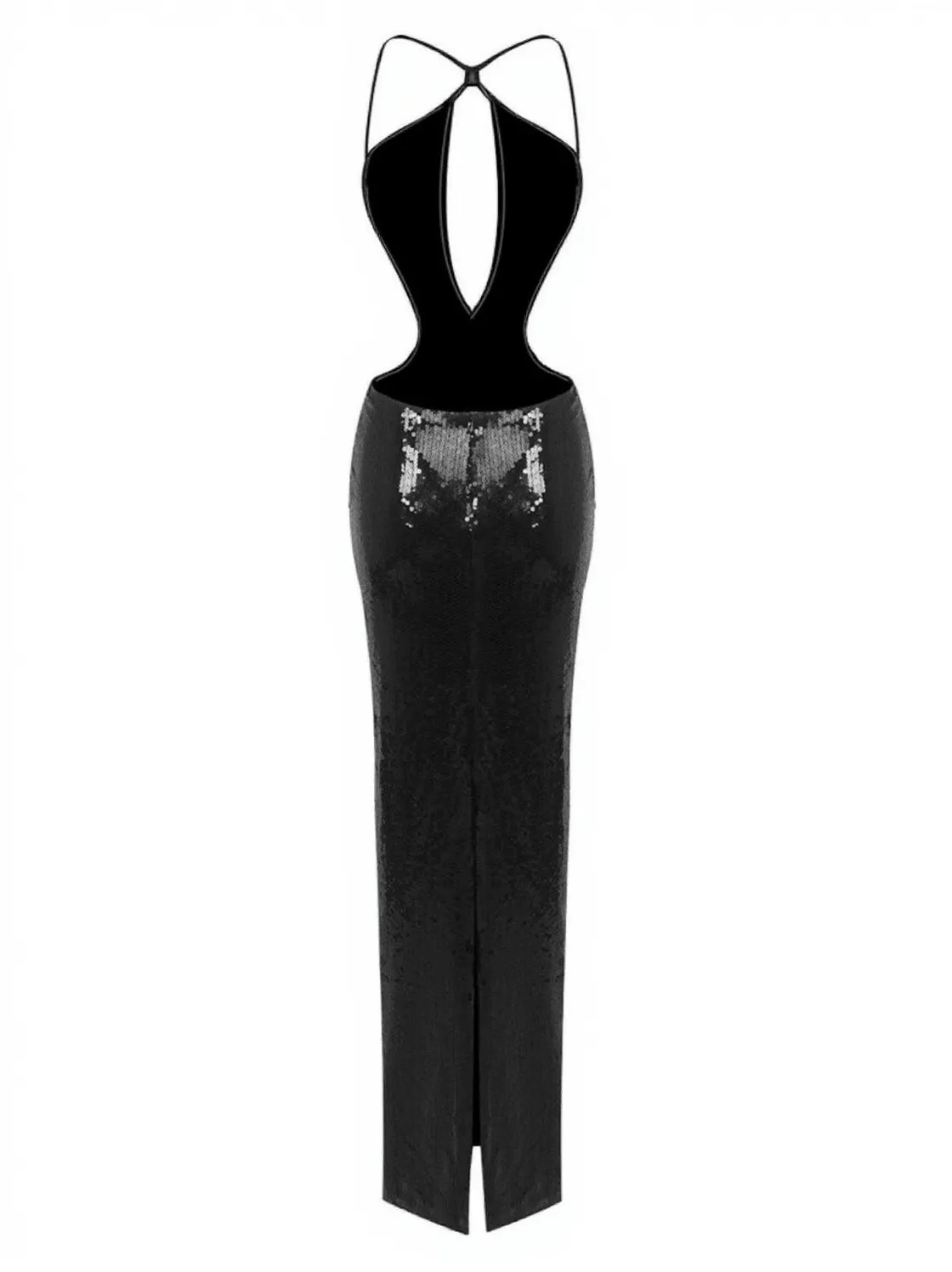 Louisa Backless Cutout Sequin Dress