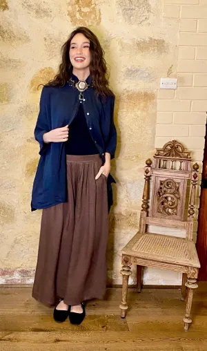 Lucille Linen pants. Chocolate.