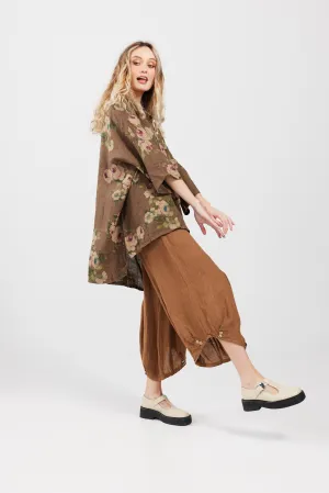 Lulu Linen Pants. Tobacco