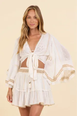 Lurex Tie Front Top