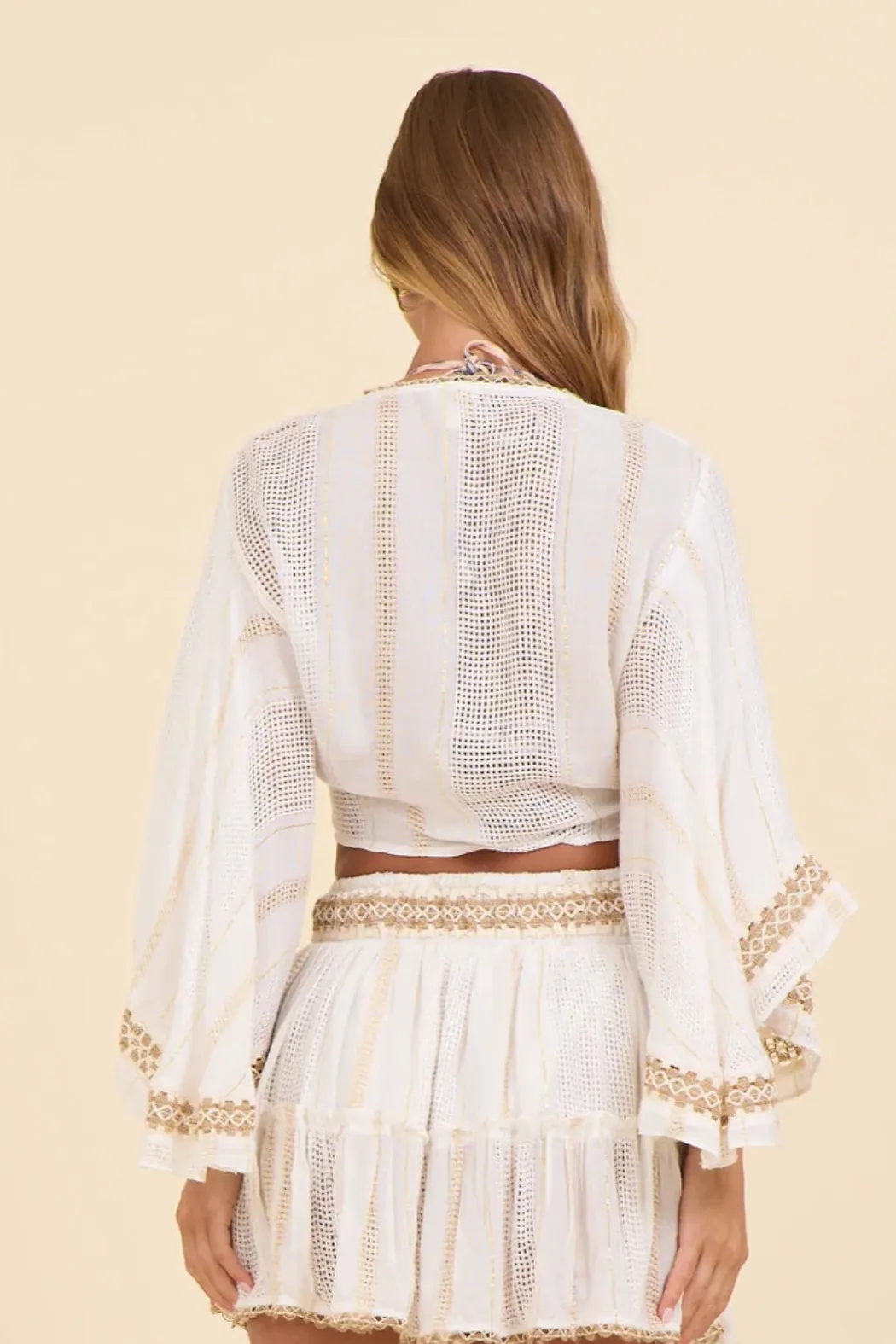 Lurex Tie Front Top