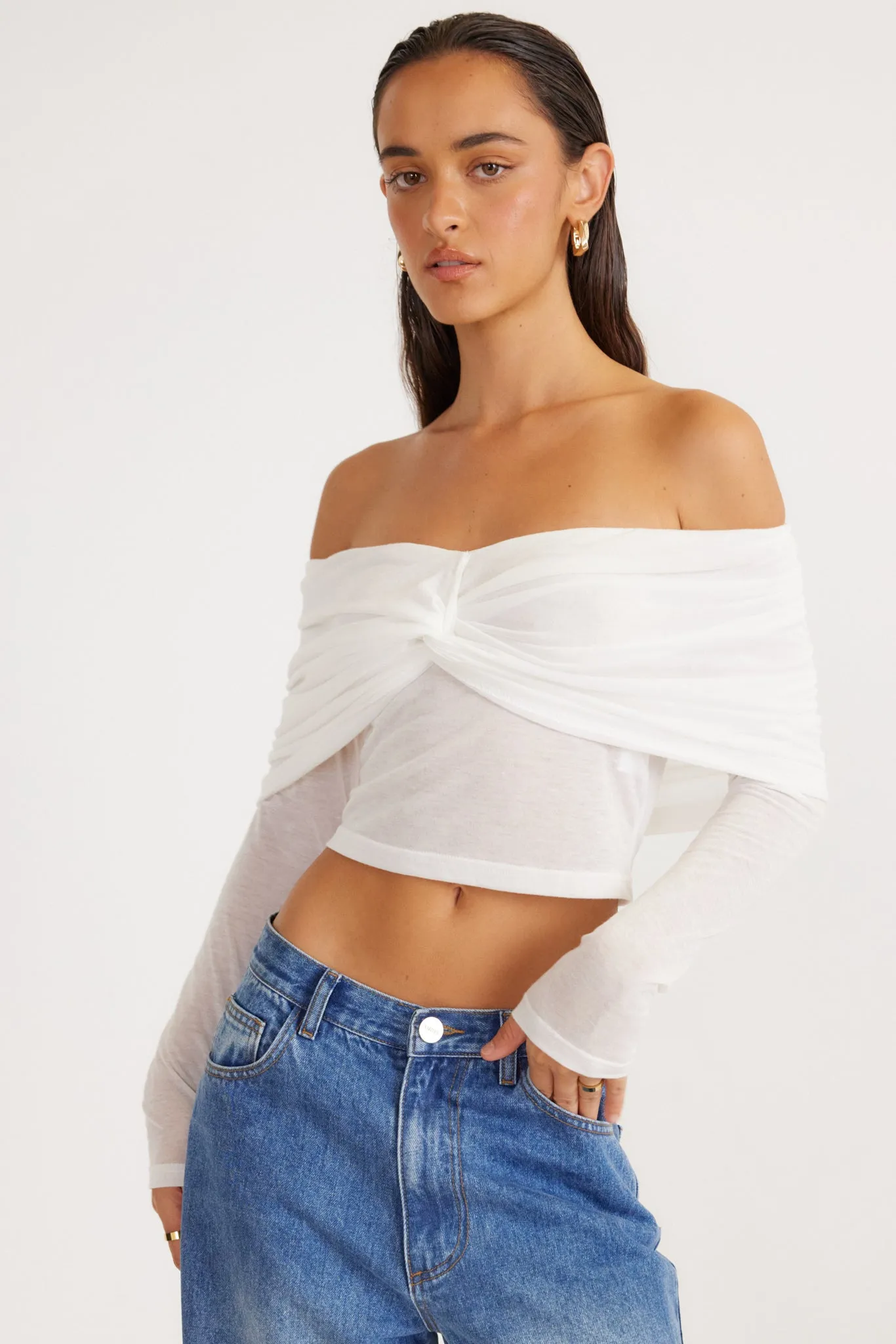 MADRID OFF SHOULDER TOP - WHITE
