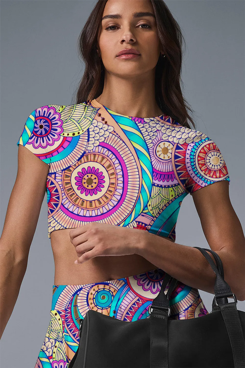 Mandala Bloom Colorful Mandala Print Activewear Set