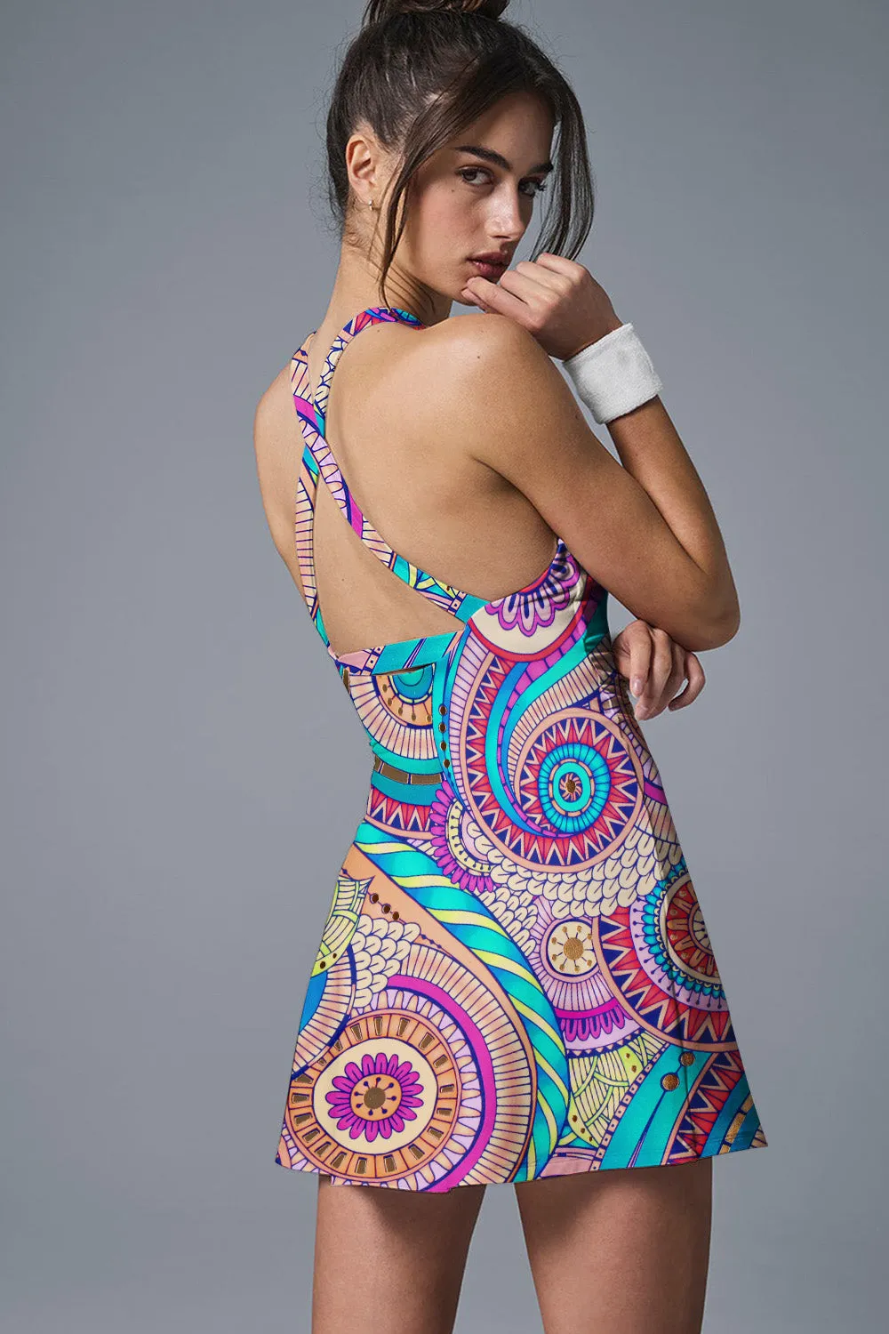 Mandala Bloom Colorful Mandala Print Activewear Set