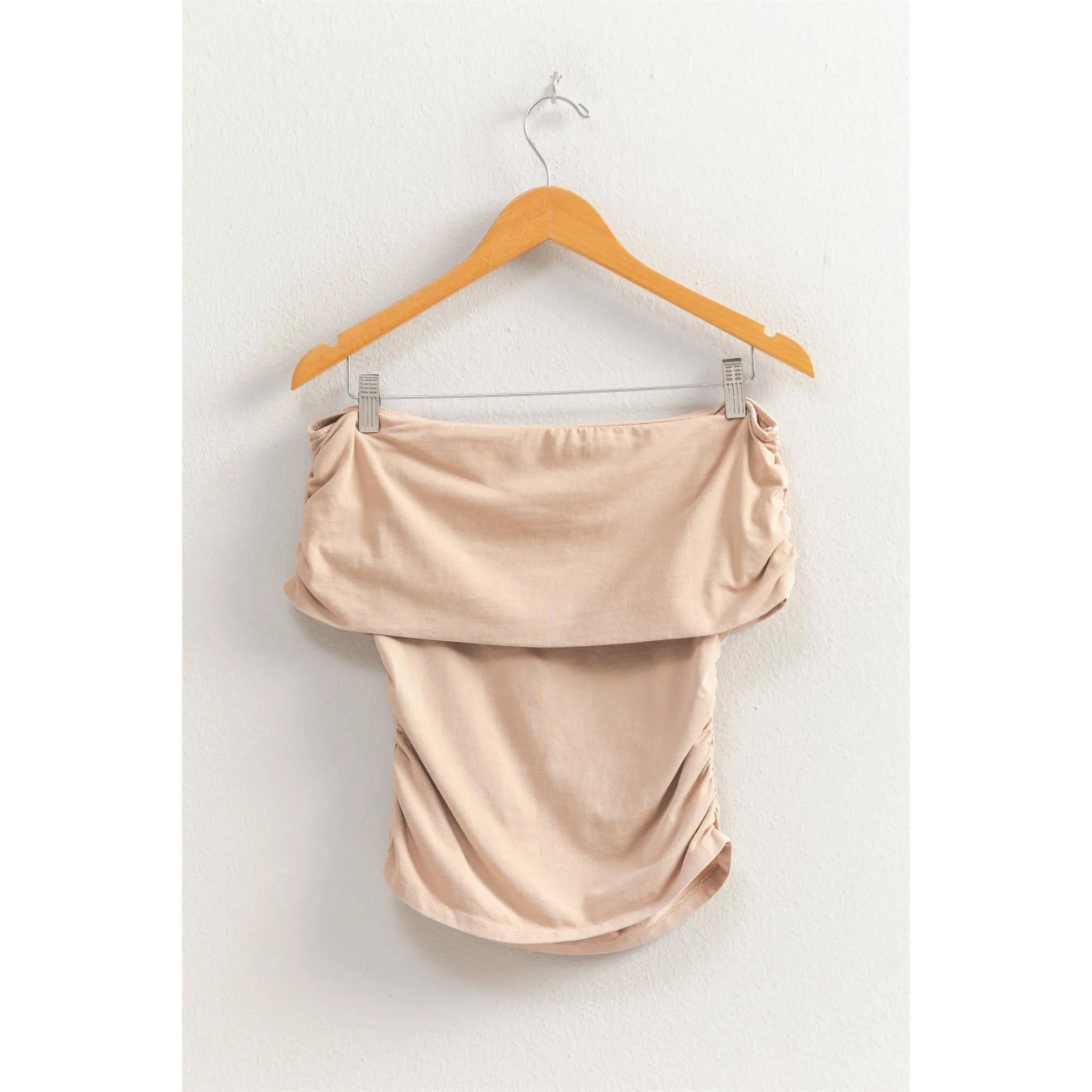Mara- Off-The-Shoulder Side Ruched Top