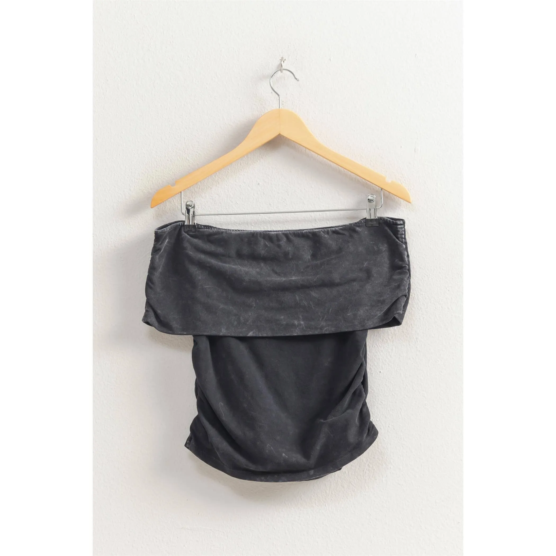 Mara- Off-The-Shoulder Side Ruched Top