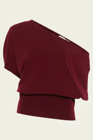 Marie Off Shoulder Top in Oxblood