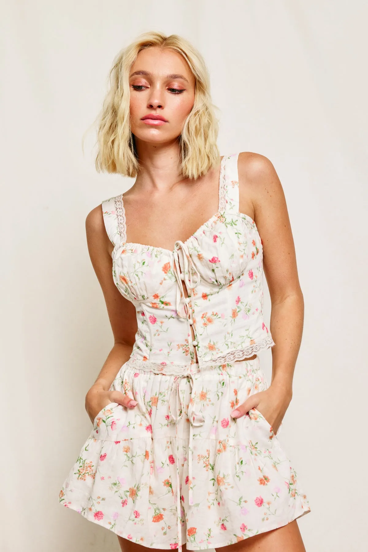 Marley Lace Trim Corset Top