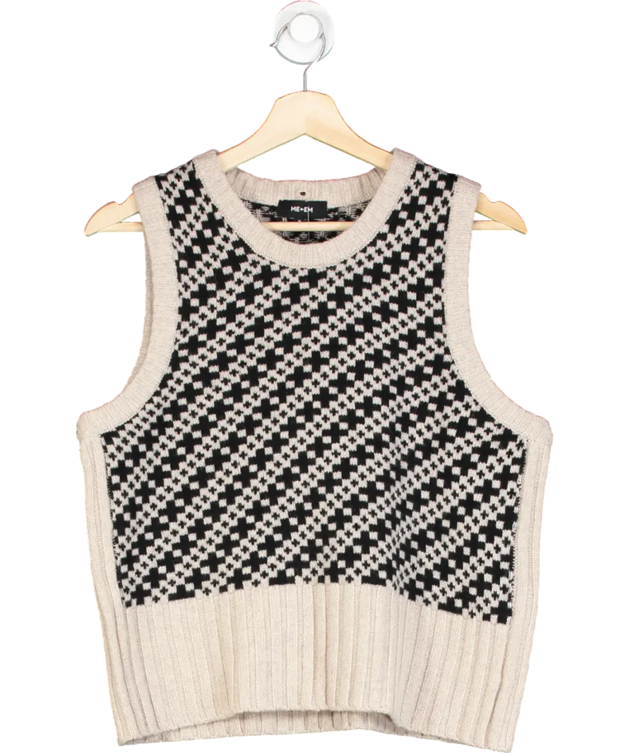 ME EM Multicoloured Detachable Turtle-Neck Knitted Vest UK 12