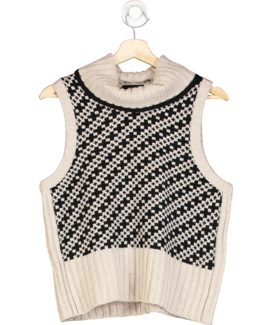 ME EM Multicoloured Detachable Turtle-Neck Knitted Vest UK 12