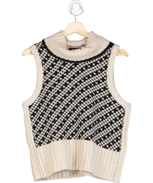 ME EM Multicoloured Detachable Turtle-Neck Knitted Vest UK 12