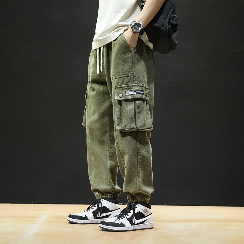 Men Cargo Pants Retro Classic Overalls Men's Spring Loose Casual Pants Men