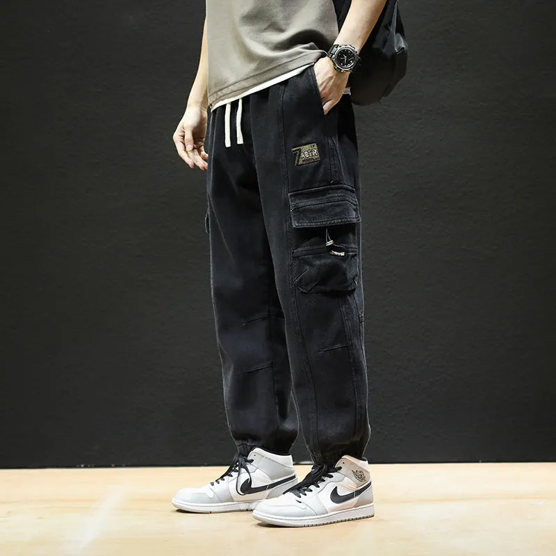 Men Cargo Pants Retro Classic Spring Loose Cargo Pants Men's Cotton Fashionable Casual Trousers