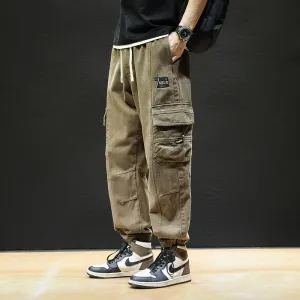 Men Cargo Pants Retro Classic Spring Loose Cargo Pants Men's Cotton Fashionable Casual Trousers