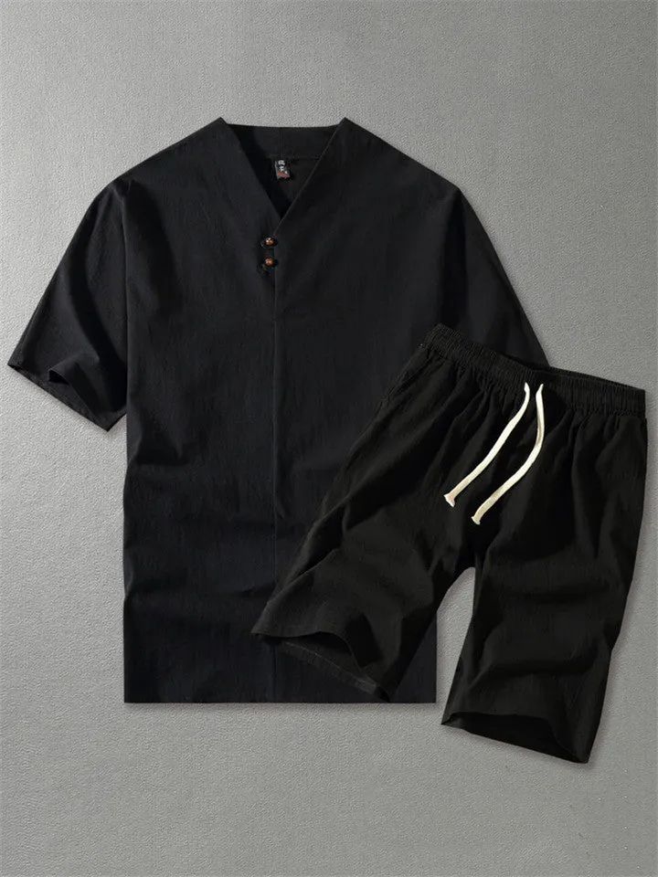 Mens Linen Short Sets