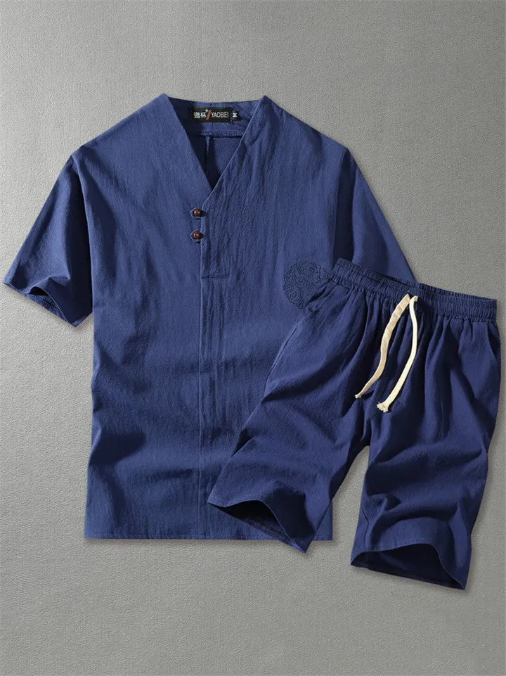 Mens Linen Short Sets