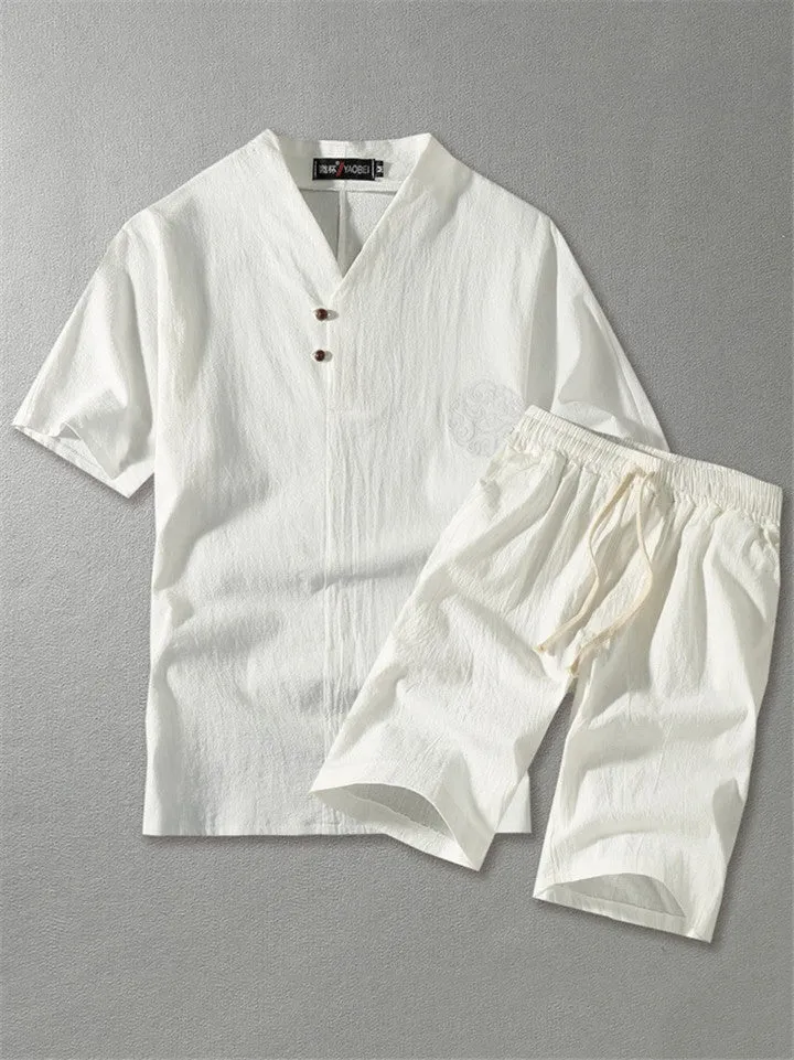 Mens Linen Short Sets