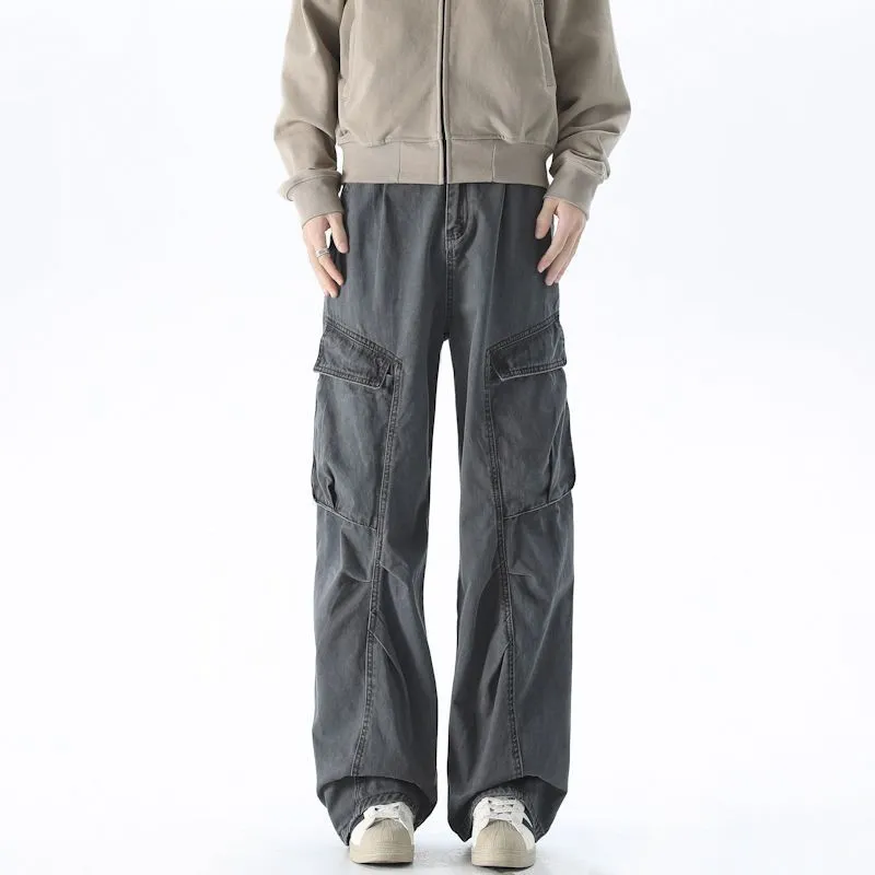 Men's Vintage Cargo Pant Featuring Wrinkle-Free Fabric and Loose Fit