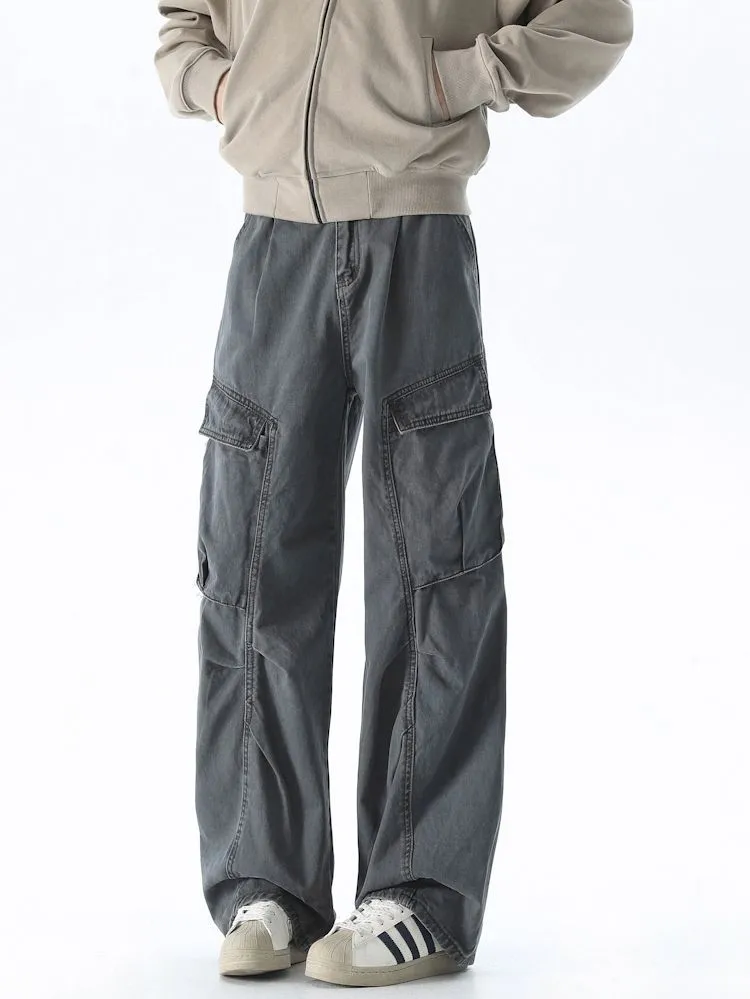 Men's Vintage Cargo Pant Featuring Wrinkle-Free Fabric and Loose Fit