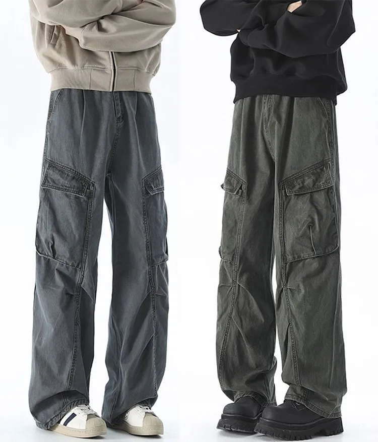 Men's Vintage Cargo Pant Featuring Wrinkle-Free Fabric and Loose Fit