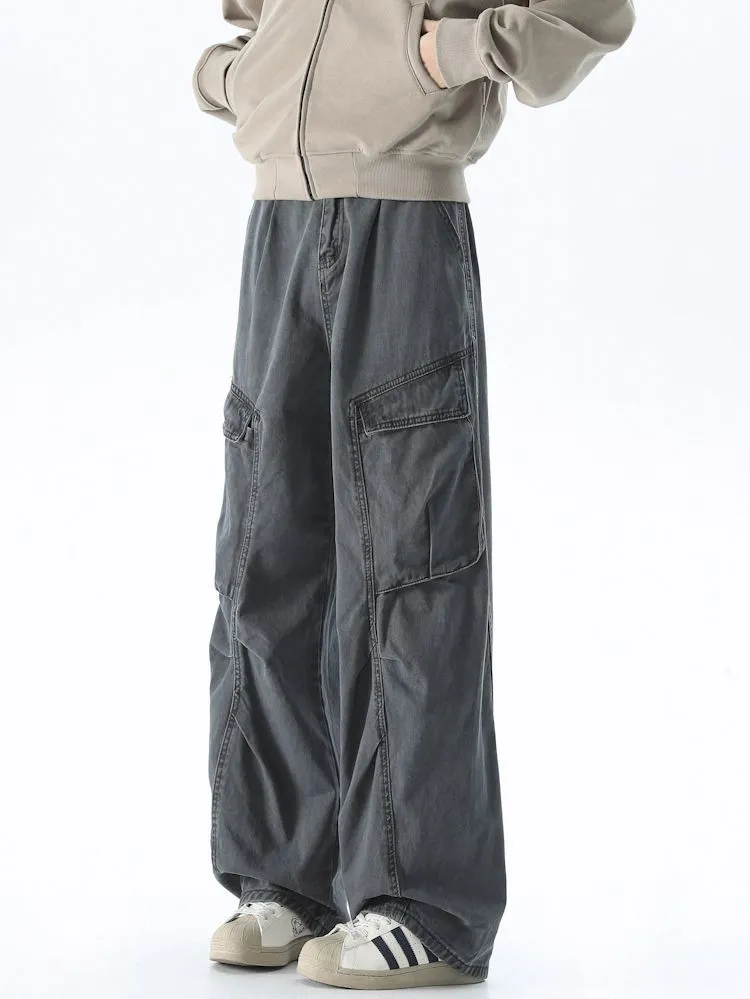Men's Vintage Cargo Pant Featuring Wrinkle-Free Fabric and Loose Fit