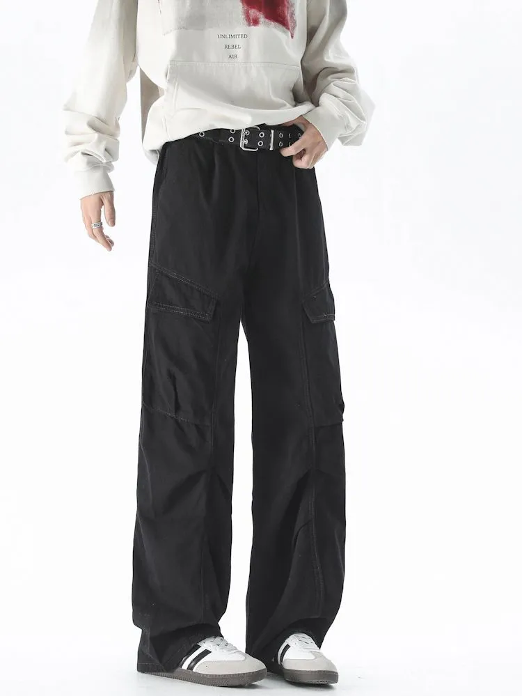 Men's Vintage Cargo Pant Featuring Wrinkle-Free Fabric and Loose Fit