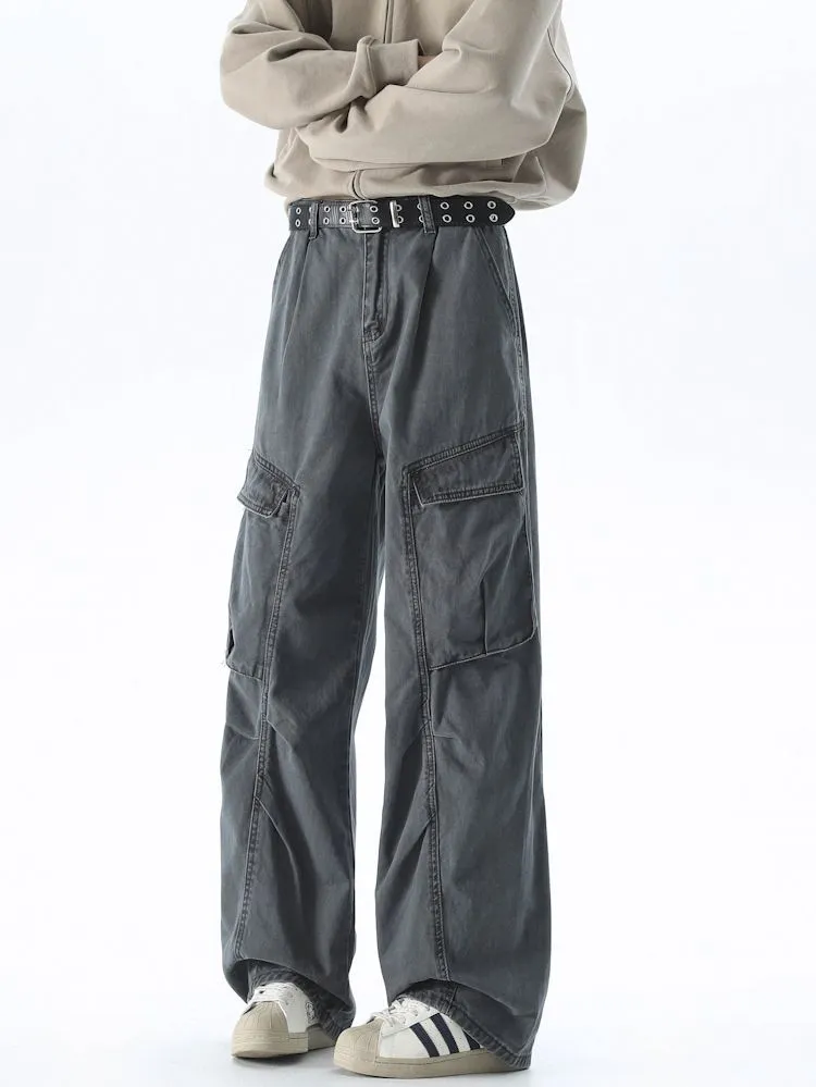 Men's Vintage Cargo Pant Featuring Wrinkle-Free Fabric and Loose Fit