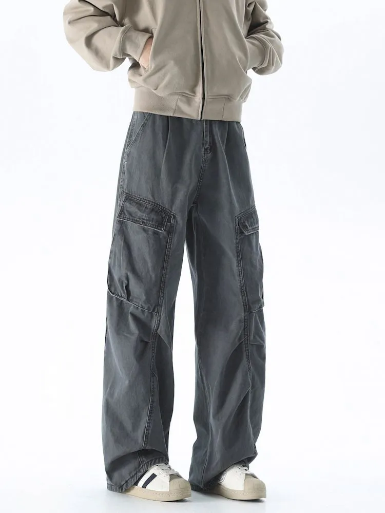 Men's Vintage Cargo Pant Featuring Wrinkle-Free Fabric and Loose Fit