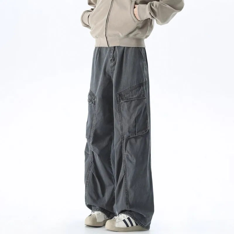 Men's Vintage Cargo Pant Featuring Wrinkle-Free Fabric and Loose Fit