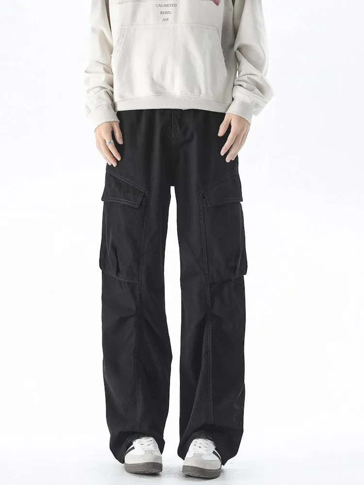 Men's Vintage Cargo Pant Featuring Wrinkle-Free Fabric and Loose Fit