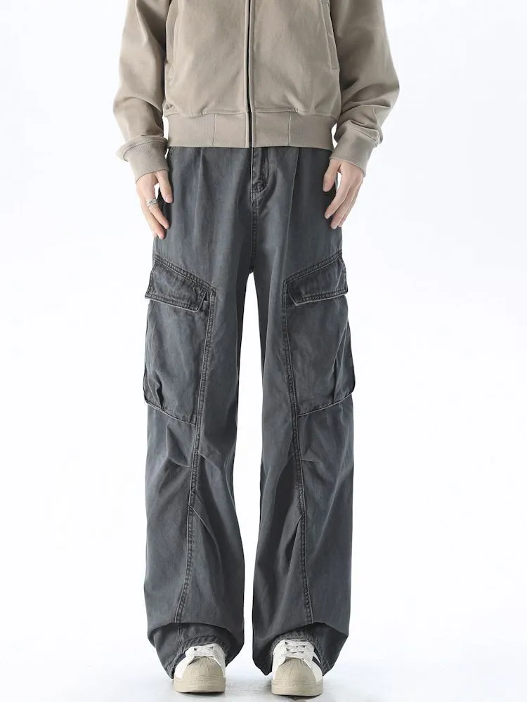 Men's Vintage Cargo Pant Featuring Wrinkle-Free Fabric and Loose Fit