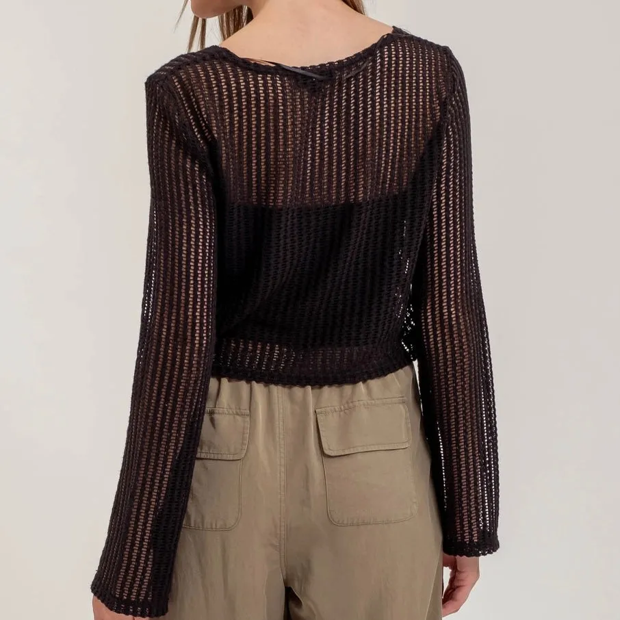 Mia Crochet Top - Black
