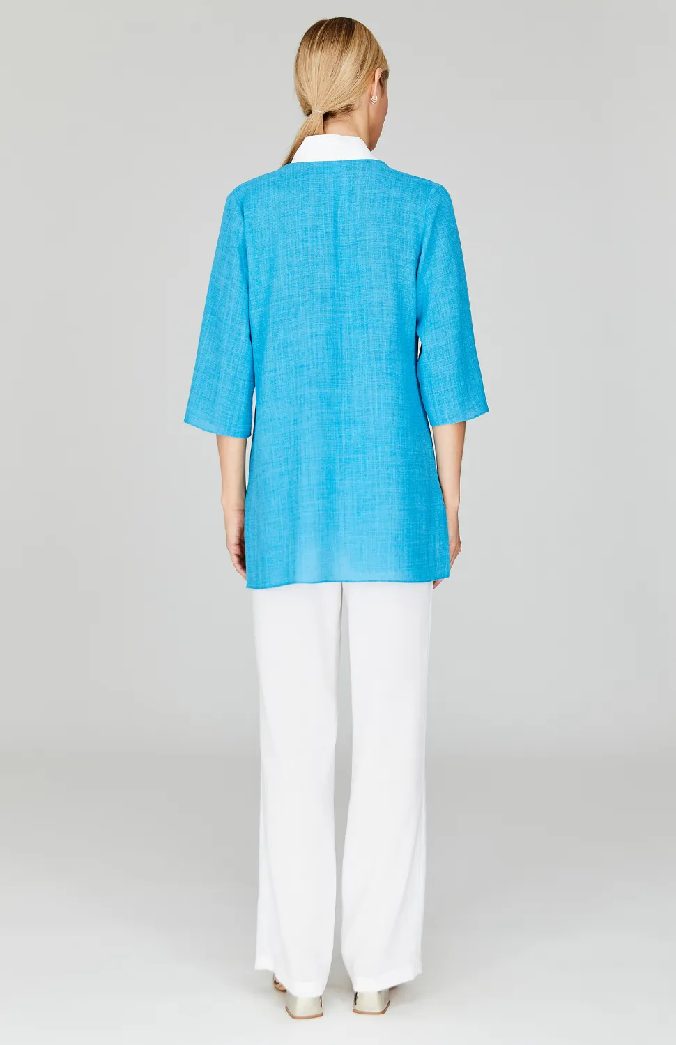 Microlinen Contrast V Neck Tunic