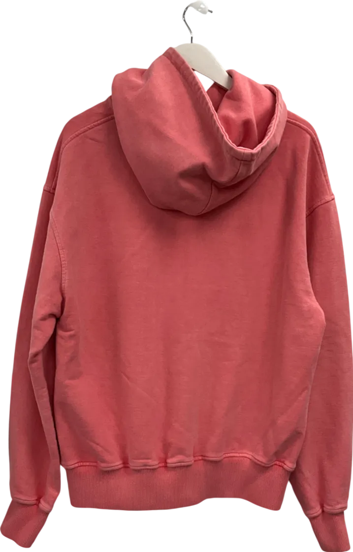 milana studios Pink Heavyweight Logo Printed Hoodie UK M